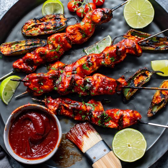 Chipotle Honey Chicken Skewers