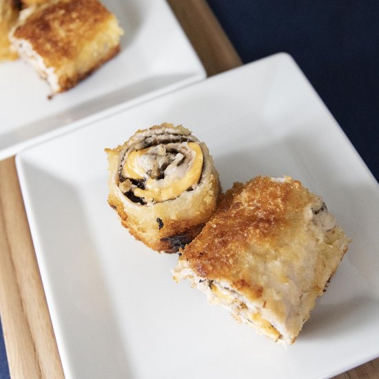 Cheese and nori pork rolls