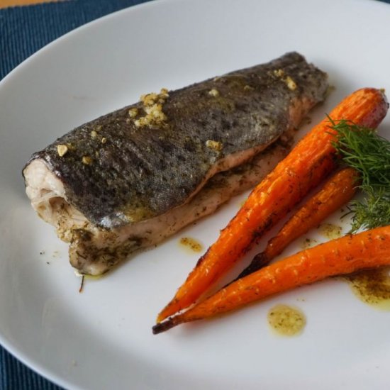 Baked Whole Trout with Garlic