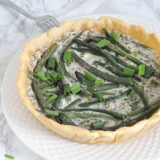 Tart with green beans