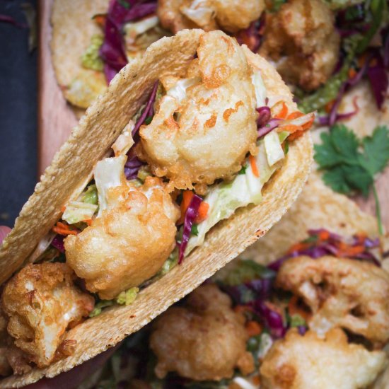 Tempura Cauliflower Tacos