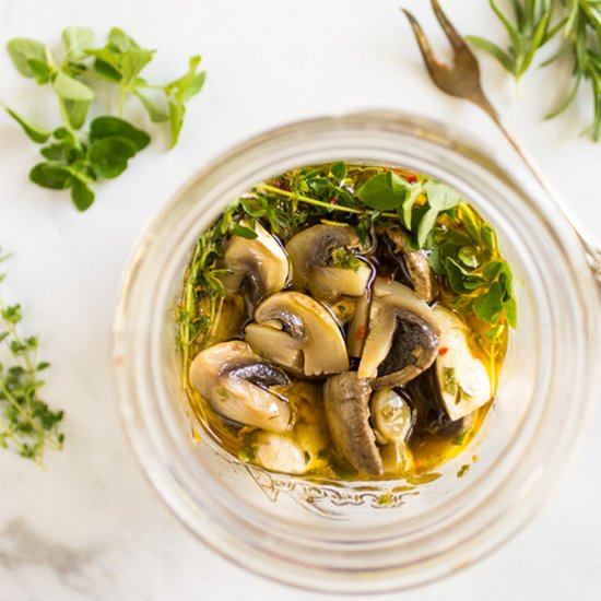 Easy Herbed Marinated Mushrooms