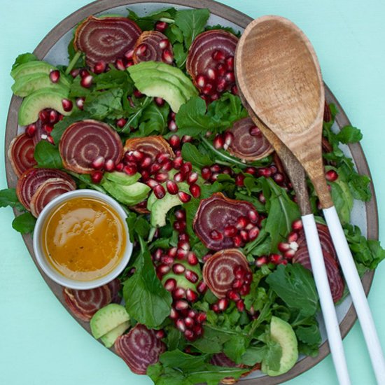 Candy Beet & Pomegranate Salad