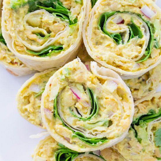 Chickpea Salad Pinwheels