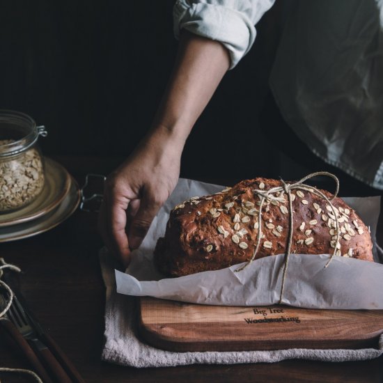 Honey Oat Quick Bread