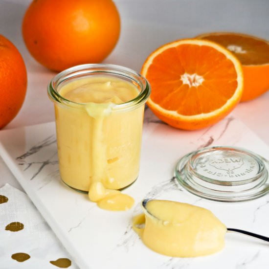 Homemade orange curd