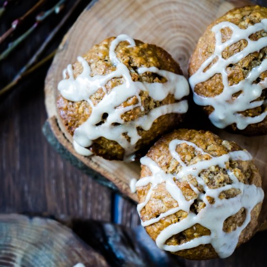 Whole Wheat Maple Oatmeal Muffins