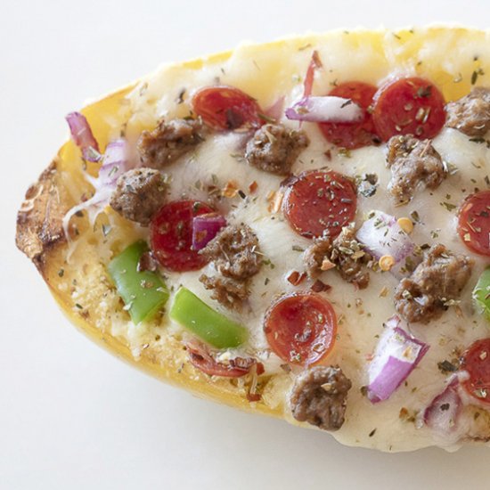 Spaghetti Squash Supreme Pizza Boat