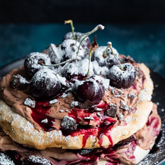 Vegan Black Forest Pavlova Cake