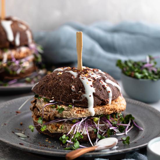 Vegan Burger with Aioli Sauce