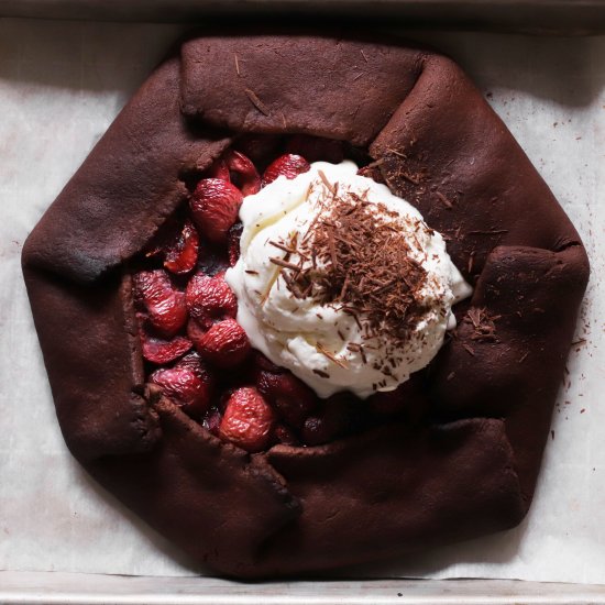 chocolate cherry galette