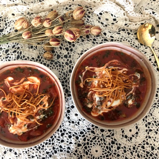 Easy Tomato Soup & Crunchy Noodles