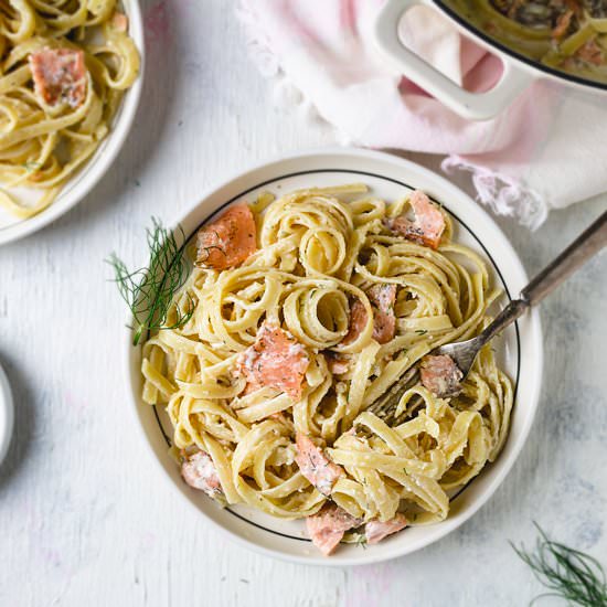 Fettuccine with Smoked Salmon