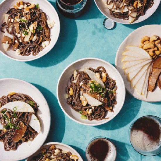 Soba Noodle Salad with Asian Pears