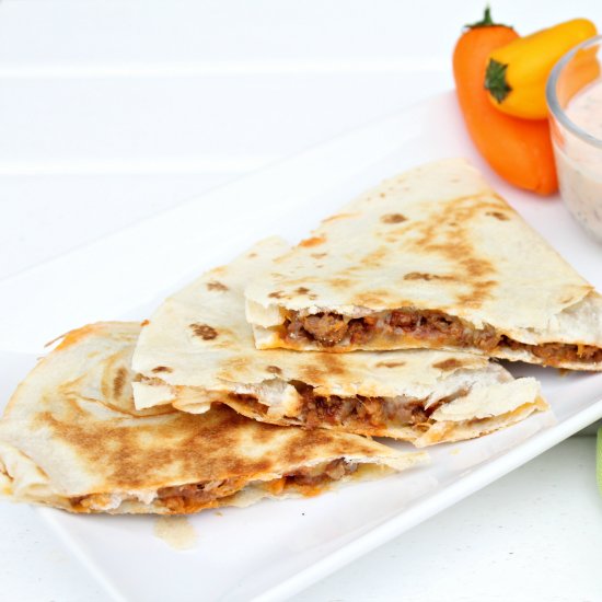 Cheesy Quesadillas w/ Dipping Sauce