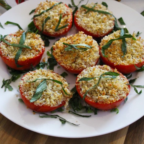 Crispy Parmesan Baked Tomatoes