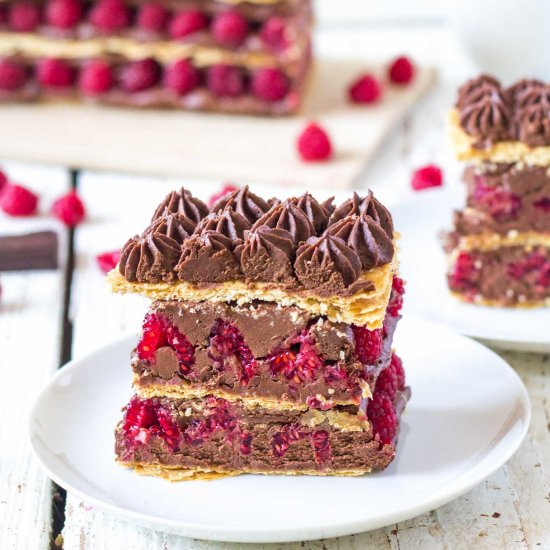 Raspberry Chocolate Mille Feuille