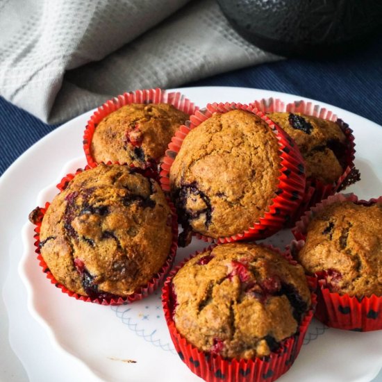 Healthy Wild Berry Muffins