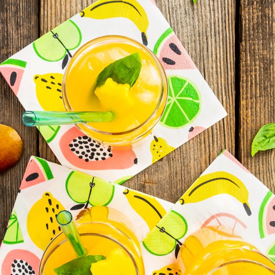 Mango and Basil Fizz Mocktail