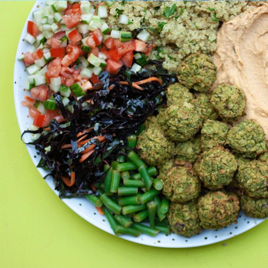 Green Pea and Mint Baked Falafels