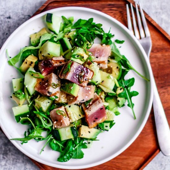 grilled tuna steak salad