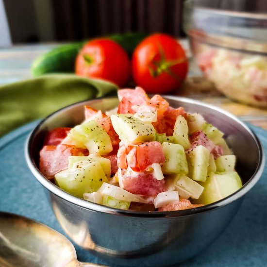 Creamy Cucumber Tomato Salad