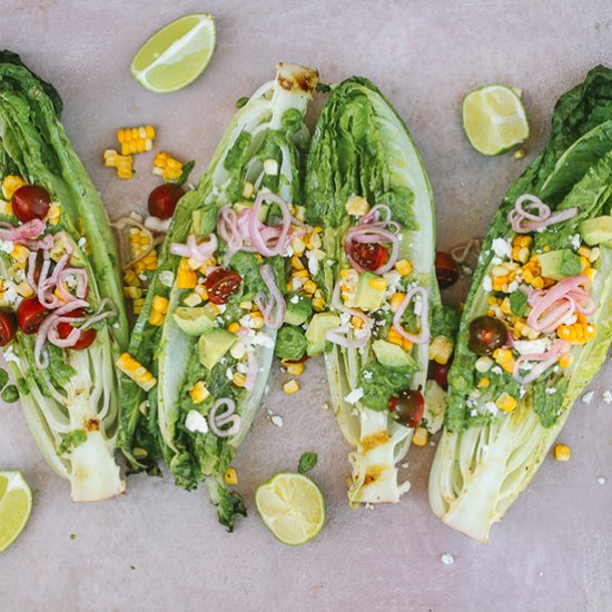 Grilled Romaine & Cilantro Dressing