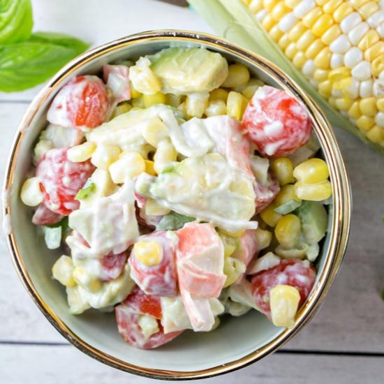 Corn Crab Tomato Salad