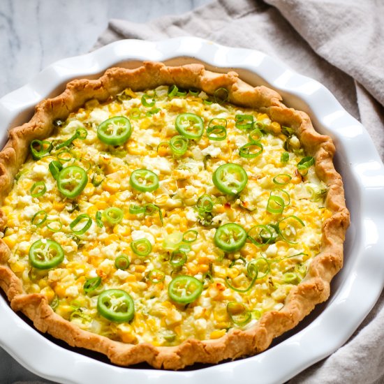 Corn Pie with Hot Peppers and Feta