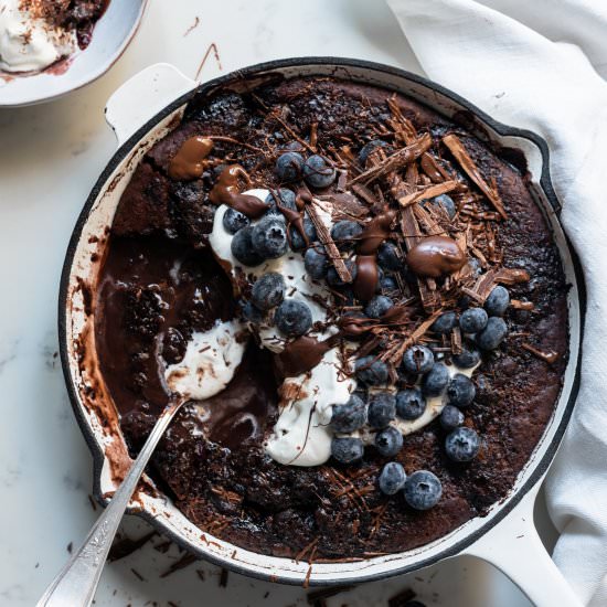 Blueberry chocolate cobbler