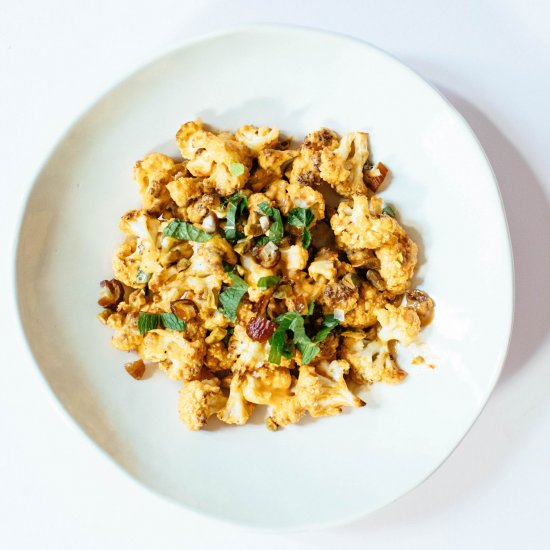 Spicy Tahini Roasted Cauliflower