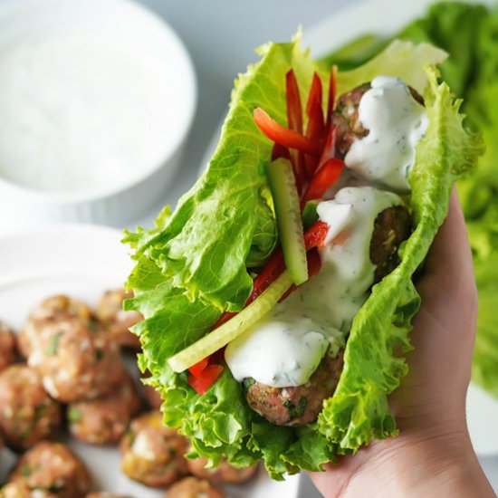 Garlic Herb Baked Turkey Meatballs