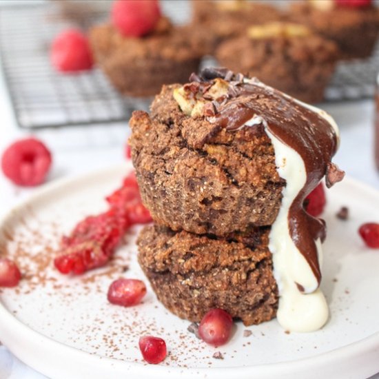 Pear Chocolate Protein Muffins