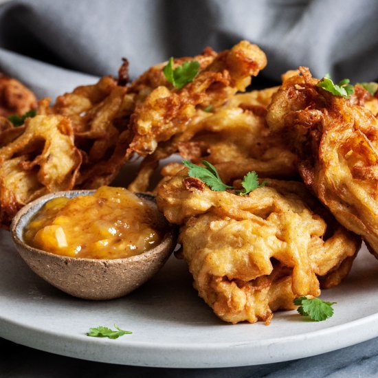 Crispy Vegan Onion Bhajis