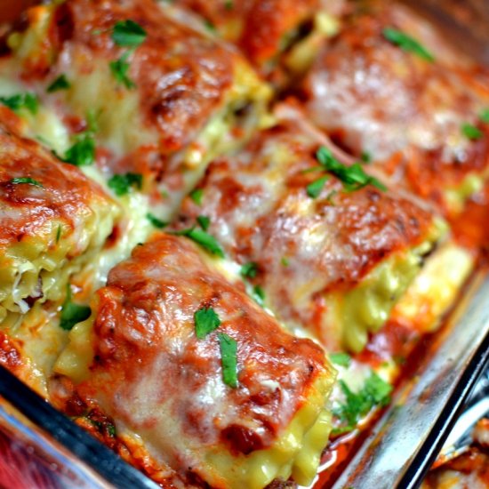 Three Cheese Lasagna Roll Ups