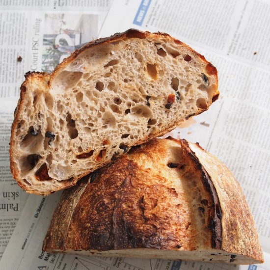 Sun Dried Tomato & Olive Sourdough