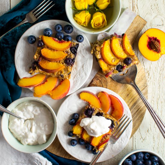 Peach Oatmeal Breakfast Clafoutis