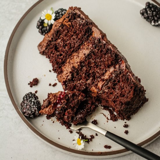 Paleo Blackberry Chocolate Cake