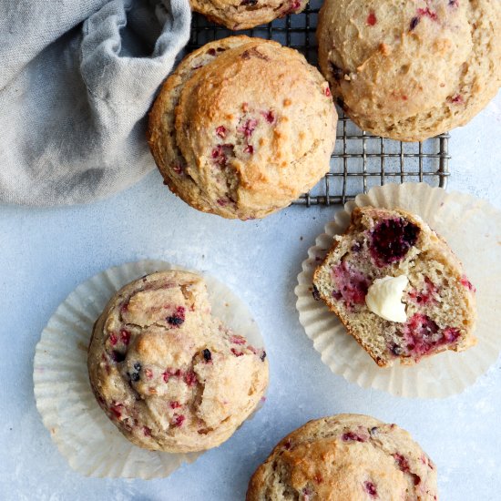 mixed berry & lemon muffins