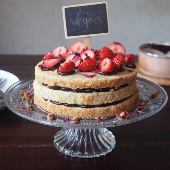 Vegan rose chocolate cake