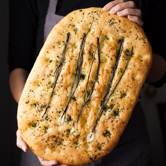 Garlic Herb & Onion Focaccia