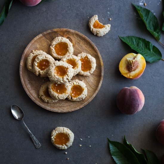 Vegan Peach Thumbprint Cookies