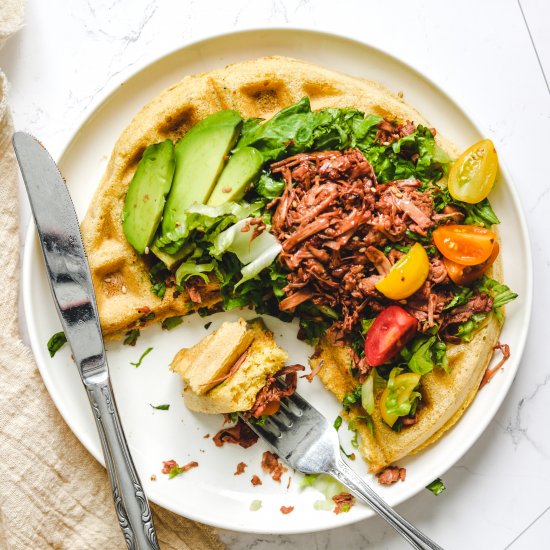 vegan + gf cornbread waffles