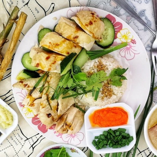 Hainanese chicken rice 海南鸡饭