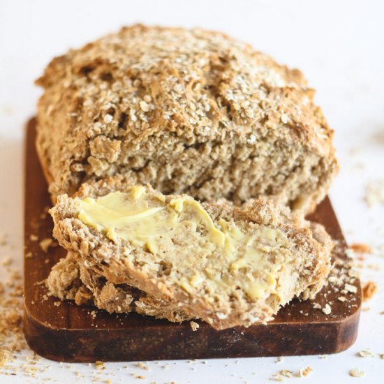 No-Knead Spelt & Oat Bread