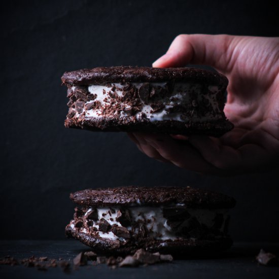 Chocolate Cookie Ice Cream Sandwich