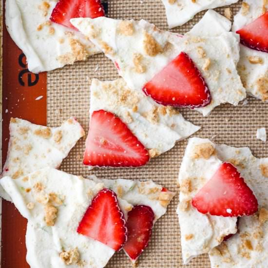 Strawberry Lime Yogurt Bark