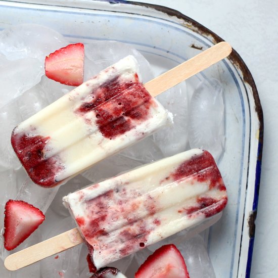 Strawberry Fool Popsicles