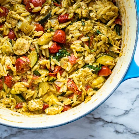 Summer Vegetable Orzo with Chicken