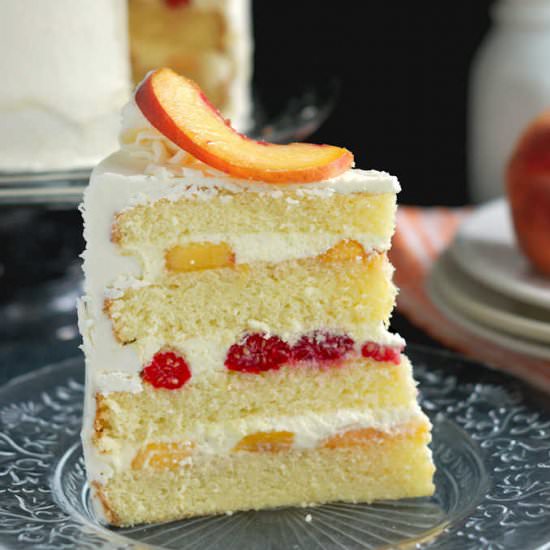 Peach Melba Cake